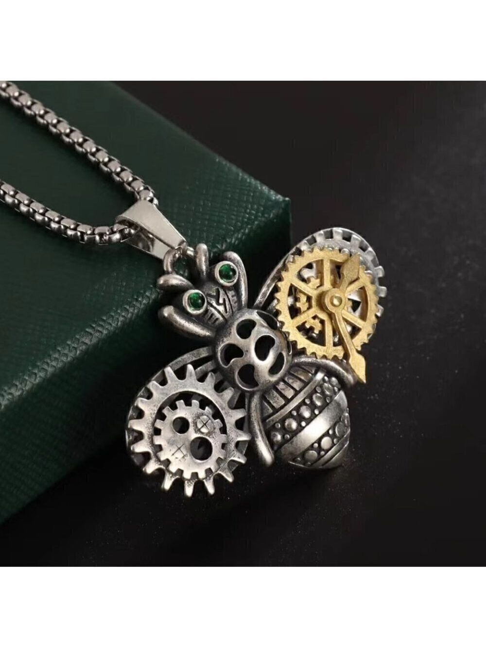 Bumble Bee Boho Retro Steampunk Mechanical Gear Necklace / Pendant #1200